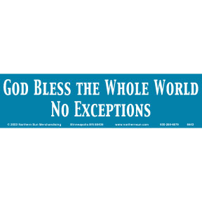 No Exceptions God Bless Bumper Sticker